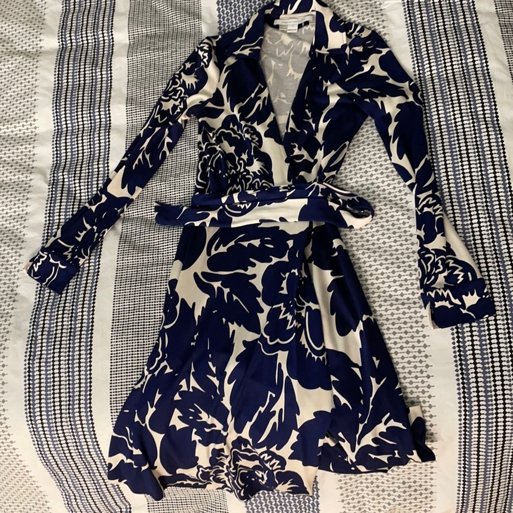 DVF New Jeanne Two silk jersey wrap dress size 0
